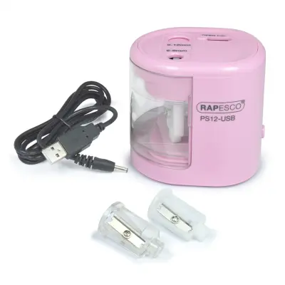 Rapesco odvijač na baterije 6-12 mm USB PS12 ružičasti 1446