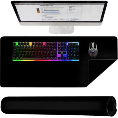 Velika računalna podloga za miš i tipkovnicu 90x45cm crna