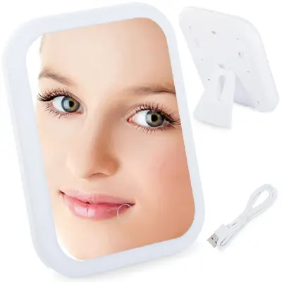 USB ogledalo za šminkanje na dodir s LED osvjetljenjem 15x20cm