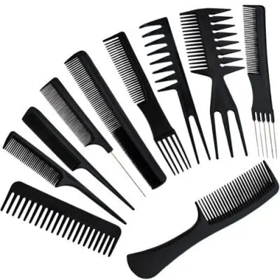 Set od 10 frizerskih češljeva 21cm + kofer