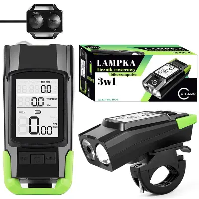 Set 3 u 1 USB punjivih LED biciklističkih svjetala 4000mAh + brojač i sirena
