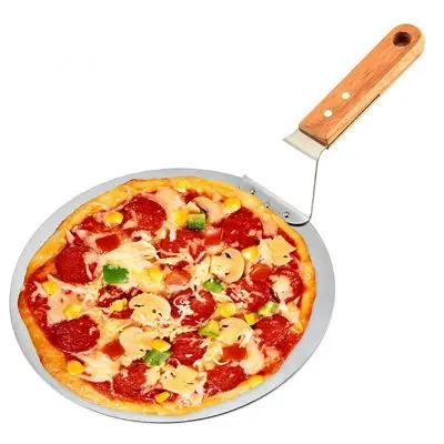 Snažan reket za pizzu od nehrđajućeg čelika s drvenom ručkom od 49 cm