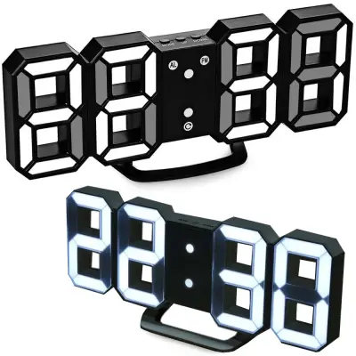 3D LED budilica i elektronički termometar s bijelim alarmom