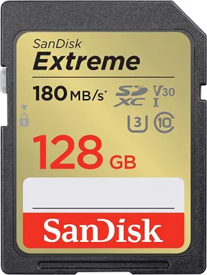 SDXC Extreme 128GB 180MB/s UHS-I C10 V30 U3 null