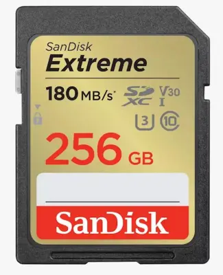 SanDisk Extreme 256GB SDXC memorijska kartica + 1 godina RescuePRO Deluxe do 180MB/s i 130MB/s brzina čitanja/pisanja