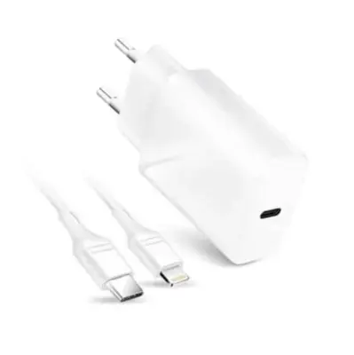 Zidna punjač s USB-C utičnicom i Lightning kabelom 3A 20W PD i QC 4.0