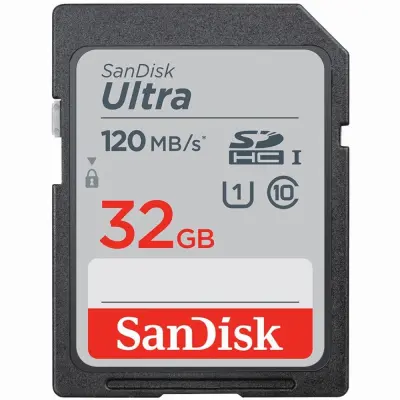 SANDISK Ultra 32GB SDHC Memory Card 120MB/s