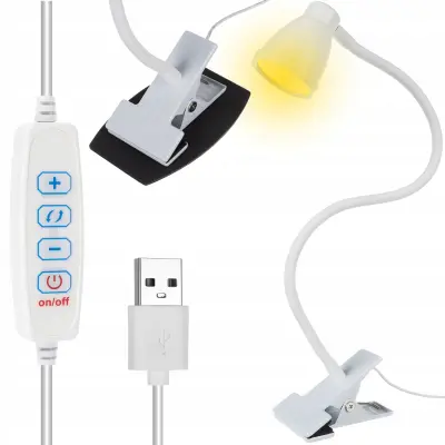 USB 24 LED pomična stolna lampa 3 načina osvjetljenja dim. bijela