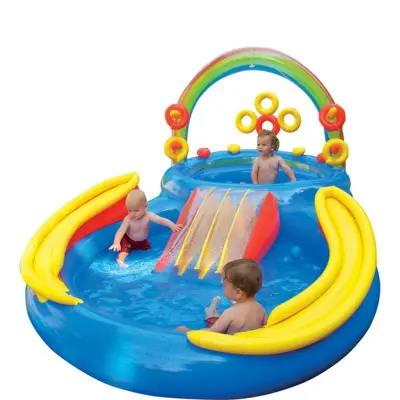 Intex Napuhivi bazen Rainbow Ring Play Center 297x193x135 cm 57453NP