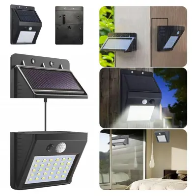 30 LED SMD solarna zidna svjetiljka sa PIR senzorom kretanja, dvodijelna