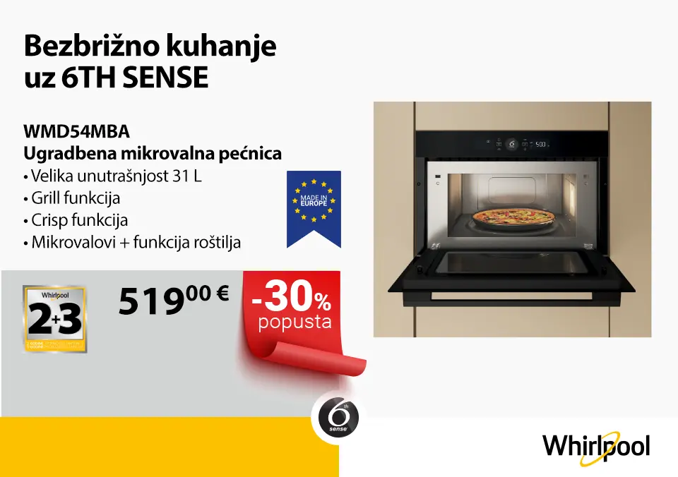 Whirlpool mikrovalne pećnice - bezbrižno kuhanje uz 6th sense