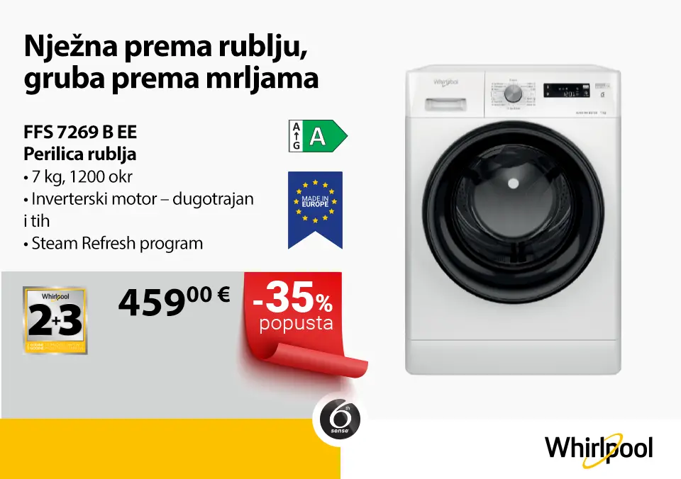 Whirlpool perilice rublja - nježno prema rublju, grubo prema mrljama