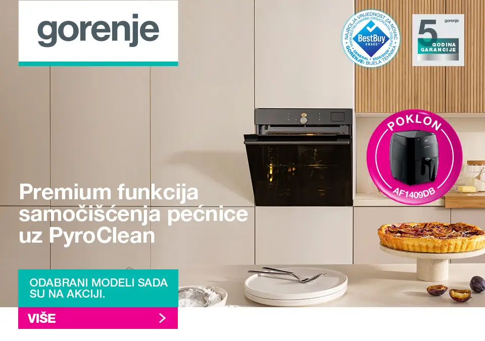 Premium funkcija samočišćenja pećnice uz PyroClean