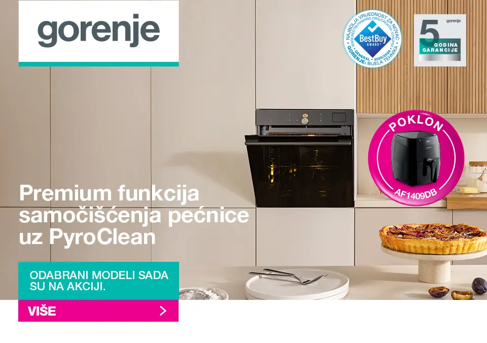 Premium funkcija samočišćenja pećnice uz PyroClean