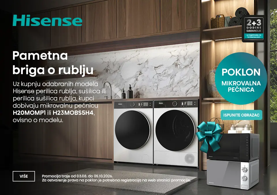 Poklon mikrovalna uz Hisense perilice i sušilice rublja