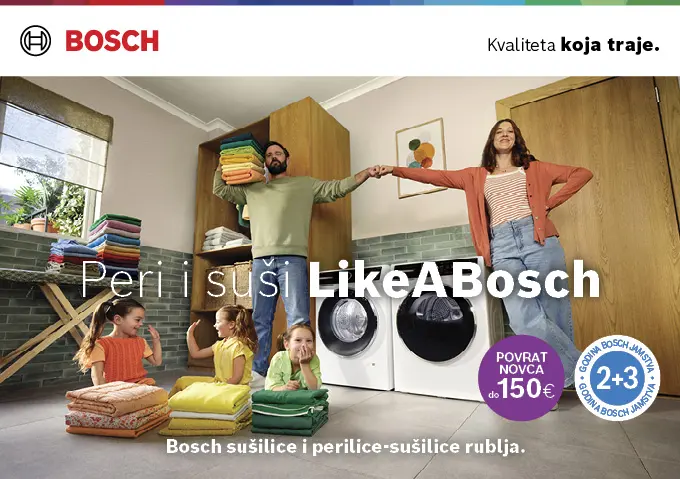 Bosch sušilice i perilice-sušilice s povratom novca do 150€.