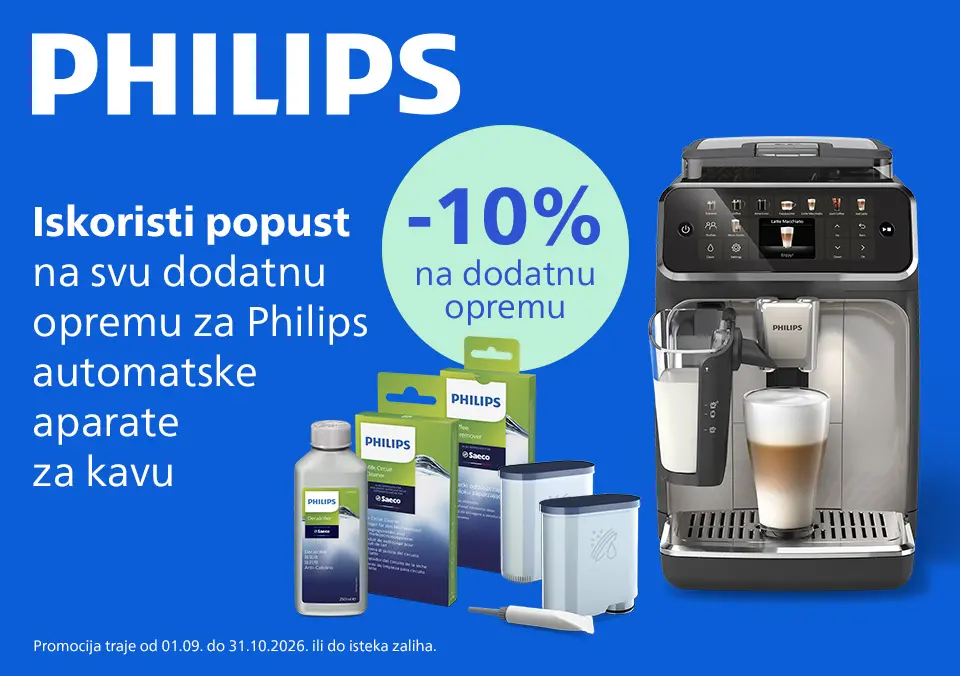 Iskoristite popuste na svu dodatnu opremu za Philips aparate za kavu